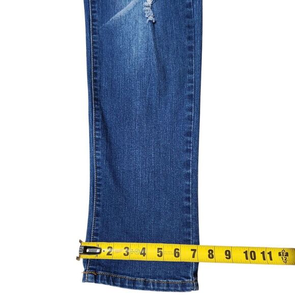 Lucky and Blessed Jeans Size 10 Blue Distressed Stretch Straight Leg - Picture 10 of 16